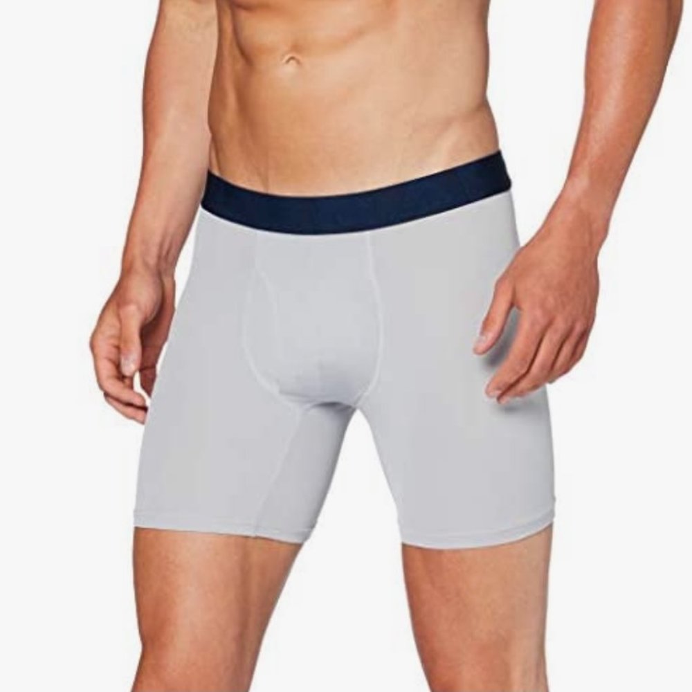 💖MEGA SALE💖Under Armour 2 Pack BoxerJock 6-in Navy Grey Men's 1330637 408 - Picture 2 of 11